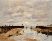 The Jettys, Low Tide, Trouville - 尤金·布丹